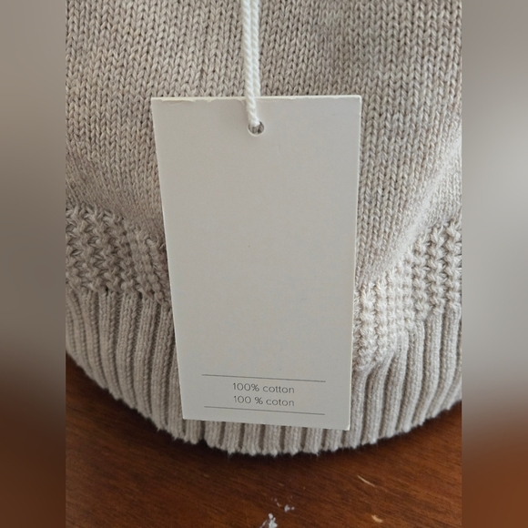 🆕️ Joie 100% Cotton Cream Color Short Sleeve V-Neck Sweater Size Small - Picture 8 of 10